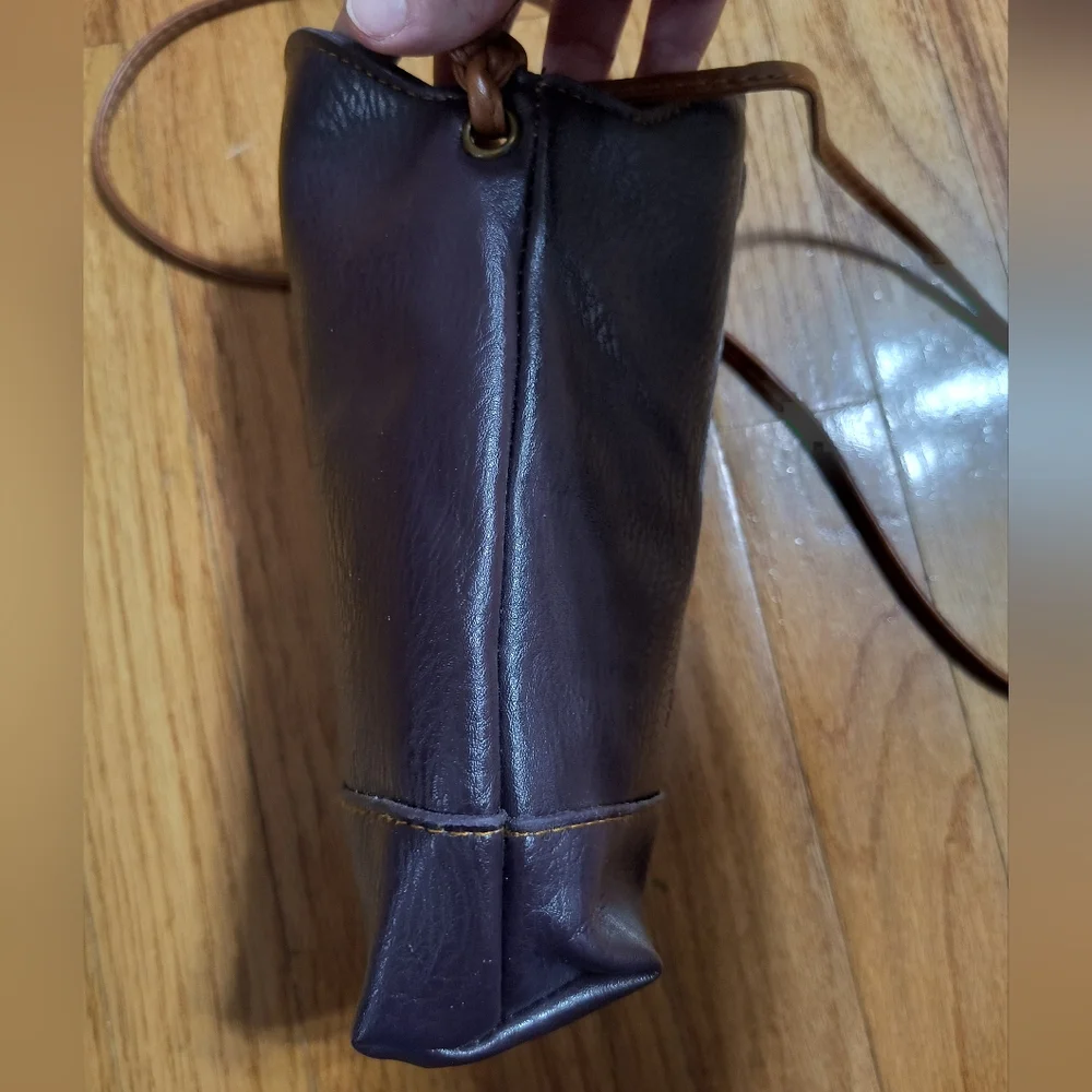 Heroing crossbody mini bucket purse, 6"x8", purple/brown - Picture 10 of 10